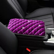 Couvre-Console Violet Velours Avec Strass Brillants - ConfortVoiture.fr