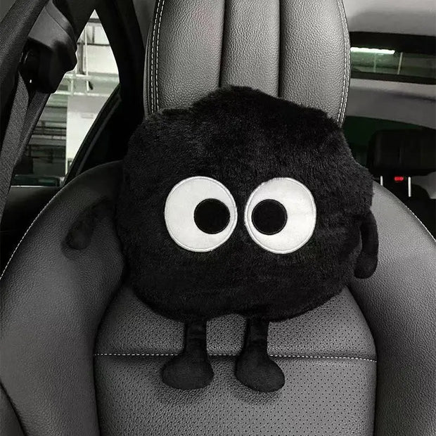 Coussin Appui-Tête Et Lombaire Dessin Animé Charbon - ConfortVoiture.fr