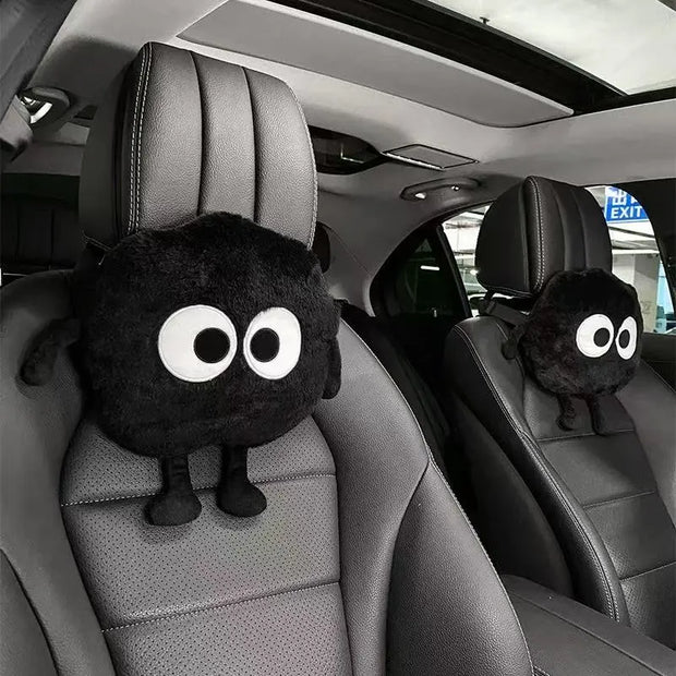 Coussin Appui-Tête Et Lombaire Dessin Animé Charbon - ConfortVoiture.fr