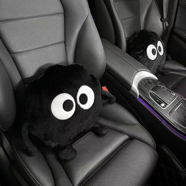 Coussin Appui-Tête Et Lombaire Dessin Animé Charbon - ConfortVoiture.fr