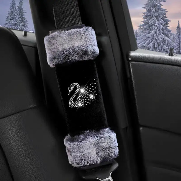 Couvre-Levier Et Frein À Main Velours Modèle Black Swan - ConfortVoiture.fr