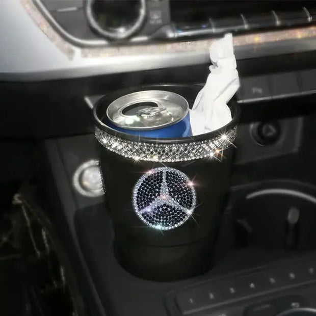 Poubelle Voiture Résistante à L'Eau Mercedes Strass Bling - ConfortVoiture.fr