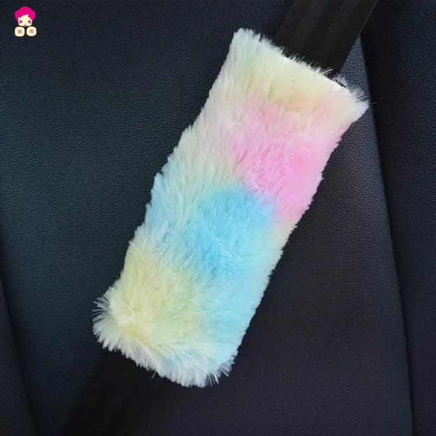 Accessoires De Voiture Rainbow Fluffy Spécial Hiver - ConfortVoiture.fr
