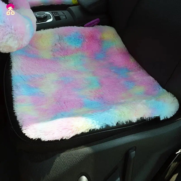 Accessoires De Voiture Rainbow Fluffy Spécial Hiver - ConfortVoiture.fr