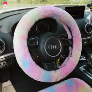 Accessoires De Voiture Rainbow Fluffy Spécial Hiver - ConfortVoiture.fr