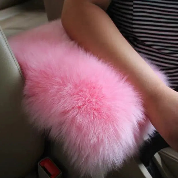 Couvre-Console En Laine Sherpa Véritable Pour Voiture - ConfortVoiture.fr