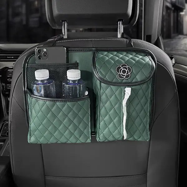 Organiseur De Siège Arrière Vert Avec Porte-Téléphone - ConfortVoiture.fr