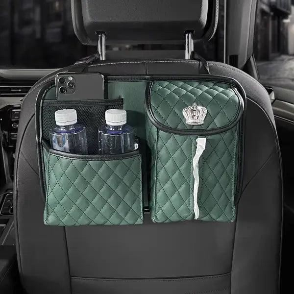 Organiseur De Siège Arrière Vert Avec Porte-Téléphone - ConfortVoiture.fr