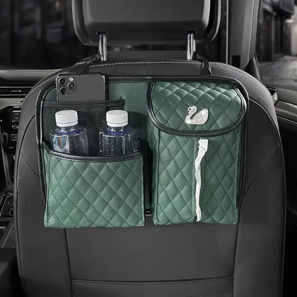Organiseur De Siège Arrière Vert Avec Porte-Téléphone - ConfortVoiture.fr