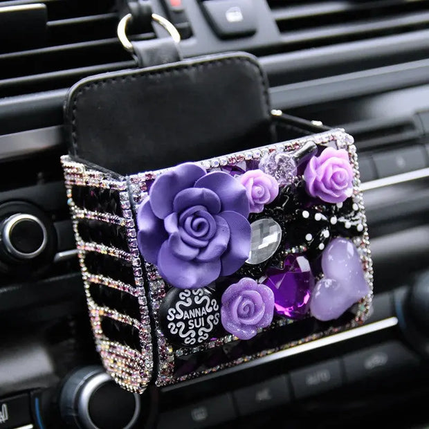 Support Téléphone Voiture Violet Strass - ConfortVoiture.fr