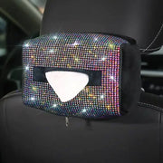 Boîte À Mouchoirs Dos De Siège Cristal Avec Strass Multicolores - ConfortVoiture.fr