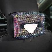 Boîte À Mouchoirs Dos De Siège Cristal Avec Strass Multicolores - ConfortVoiture.fr