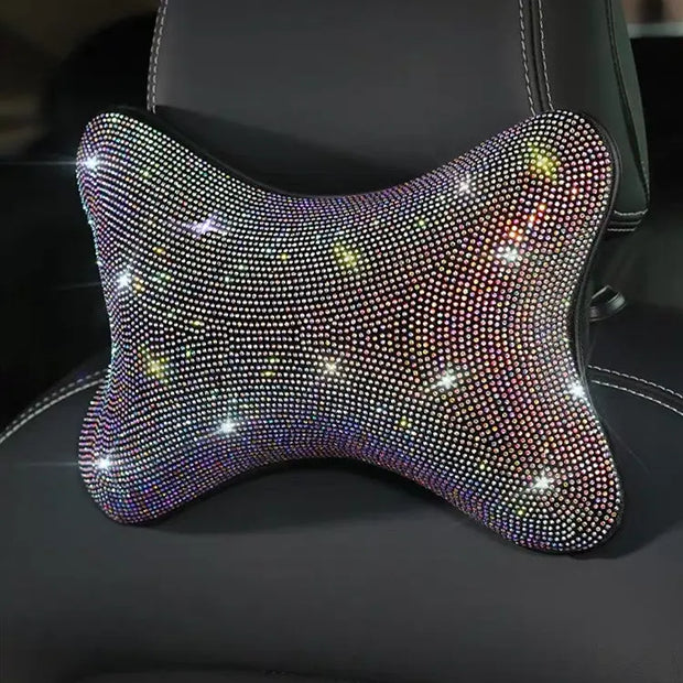 Coussin Appui-Tête Voiture Multicolore Cristal Bling - ConfortVoiture.fr