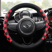 Housse De Volant Mini Cooper Motif Échiquier - ConfortVoiture.fr