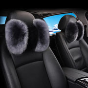 Coussin D'Appui-Tête En Peau De Mouton Véritable (2 Pièces) - ConfortVoiture.fr