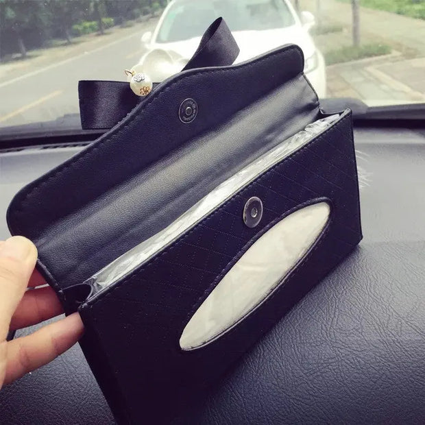 Organiseur Pare-Soleil Pour Mouchoirs Motif Camélia - ConfortVoiture.fr