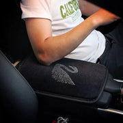 Couvre-Console Auto Velours Noir Avec Strass Brillants - ConfortVoiture.fr