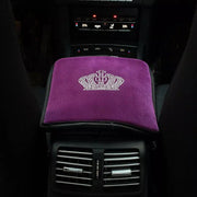 Couvre-Console Velours Violet avec Couronne Strass - ConfortVoiture.fr