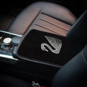 Couvre-Console Auto Velours Noir Avec Strass Brillants - ConfortVoiture.fr
