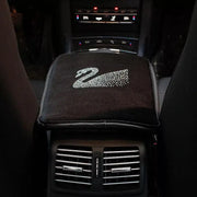 Couvre-Console Auto Velours Noir Avec Strass Brillants - ConfortVoiture.fr