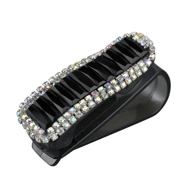 Porte-Lunettes Pare-Soleil Strass Étincelants Pour Voiture - ConfortVoiture.fr