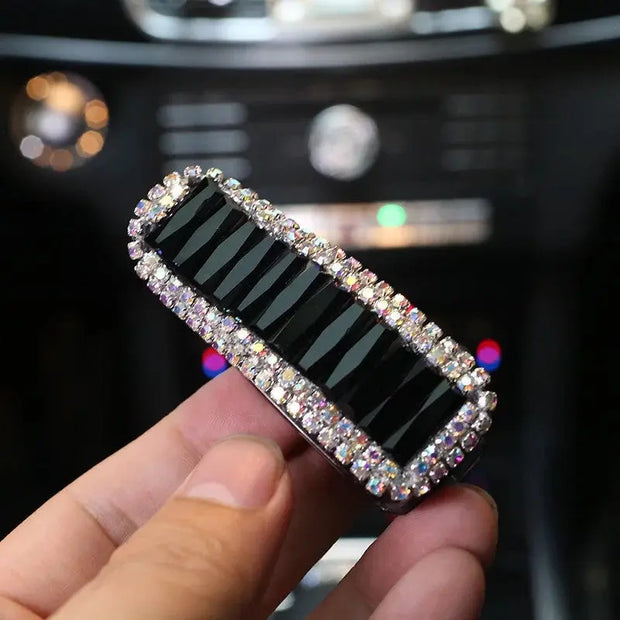 Porte-Lunettes Pare-Soleil Strass Étincelants Pour Voiture - ConfortVoiture.fr