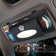 Organiseur Pare-Soleil Voiture Avec Boîte À Mouchoirs Ornée - ConfortVoiture.fr