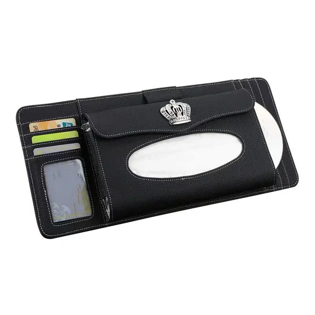 Organiseur Pare-Soleil Voiture Avec Boîte À Mouchoirs Ornée - ConfortVoiture.fr