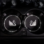 Repose-Gobelet Avec Couvre-Fente Cristal Forme Cygne (Paire) - ConfortVoiture.fr