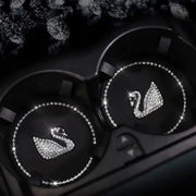 Repose-Gobelet Avec Couvre-Fente Cristal Forme Cygne (Paire) - ConfortVoiture.fr