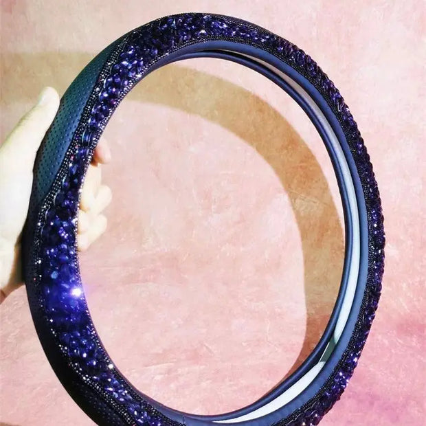 Housse De Volant Luxueuse Avec Améthyste Cabochon - ConfortVoiture.fr