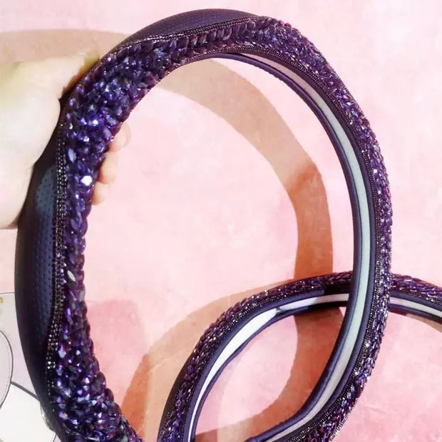 Housse De Volant Luxueuse Avec Améthyste Cabochon - ConfortVoiture.fr