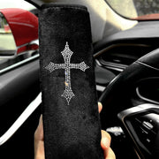 Protège-Ceinture Avec Strass Brillants En Croisillons - ConfortVoiture.fr