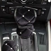 Couvre-Frein À Main Et Levier De Vitesse Velours Noir - ConfortVoiture.fr