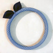 Housse De Volant En Coton Motif Damier Avec Nœud - ConfortVoiture.fr