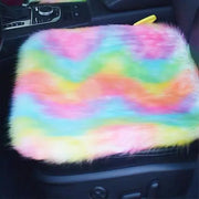 Housse De Volant Fluffy Arc-En-Ciel Hiver Pour Voiture - ConfortVoiture.fr