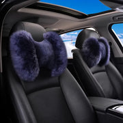 Coussin D'Appui-Tête En Peau De Mouton Véritable (2 Pièces) - ConfortVoiture.fr