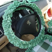 Housse De Volant Dentelle Chenille Avec Noeud - ConfortVoiture.fr