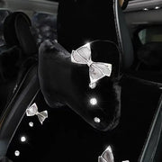 Coussin D'Appui-Tête Pailleté Avec Nœud pour Voitures - ConfortVoiture.fr