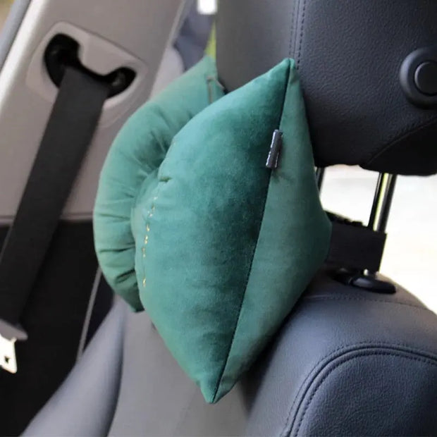 Coussin Appuie-Tête Voiture Velours Soyeux Forme De Noeud - ConfortVoiture.fr