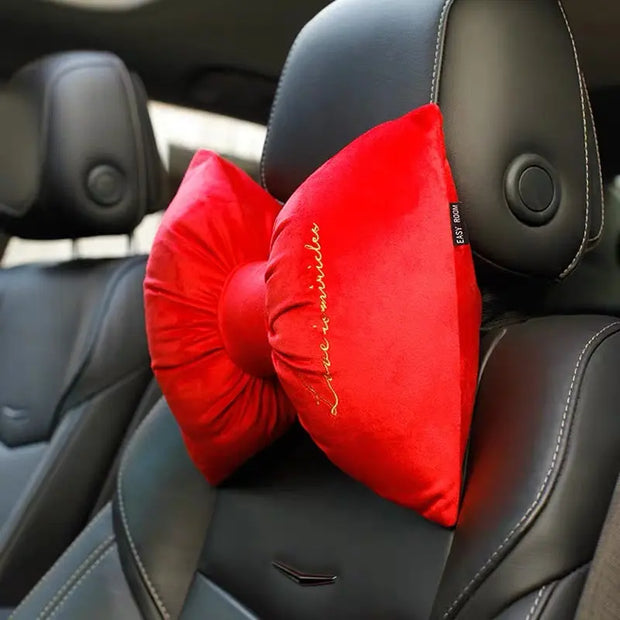 Coussin Appuie-Tête Voiture Velours Soyeux Forme De Noeud - ConfortVoiture.fr