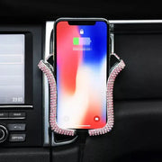 Support Téléphone Voiture Strass Rose Pour Grille d'Aération - ConfortVoiture.fr
