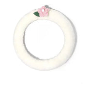 Housse De Volant Fourrure Blanche Parfaite Pour L'Hiver - ConfortVoiture.fr