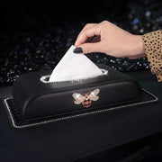 Boîte À Mouchoirs Voiture Bling Avec Ornement Abeille - ConfortVoiture.fr