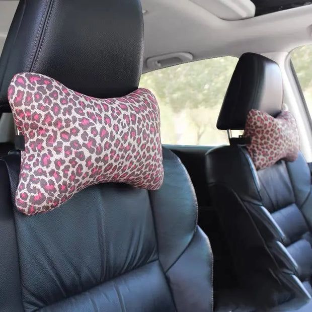 Coussin Appui-Tête Cuir Pour Siège Auto Confort Léopard - ConfortVoiture.fr