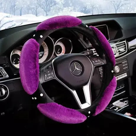Housse De Volant Fluffy Pour Hiver Douillet Et Chaleureux - ConfortVoiture.fr