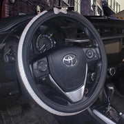 Housse De Volant En Cuir Décorée De Strass Bling - ConfortVoiture.fr