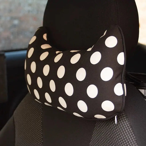 Coussin Appui-Tête À Motifs Pois Pour Voiture - ConfortVoiture.fr