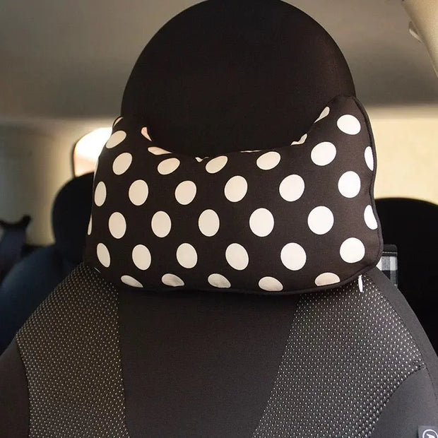 Coussin Appui-Tête À Motifs Pois Pour Voiture - ConfortVoiture.fr