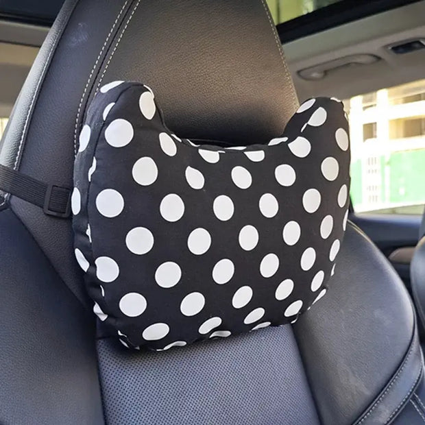 Coussin Appui-Tête À Motifs Pois Pour Voiture - ConfortVoiture.fr